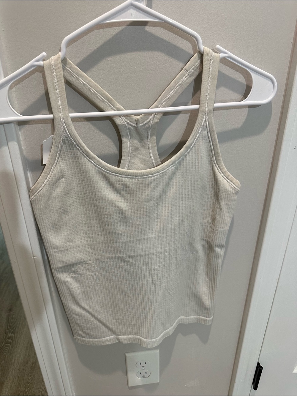 lululemon athletica Cream Ribbed Racerback Tank Top